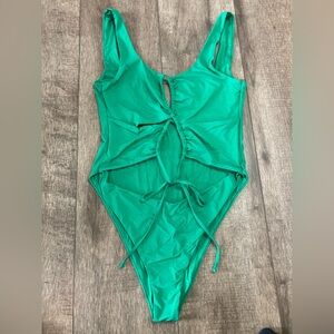 Toluca Vibrant Kelly Green Womens Strappy Cut Out One Piece